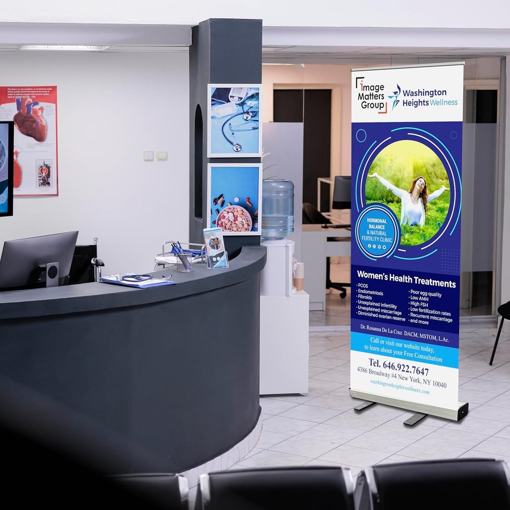 33x81" Custom Retractable Banner Stand Signs Pull up Roll up Personalized
