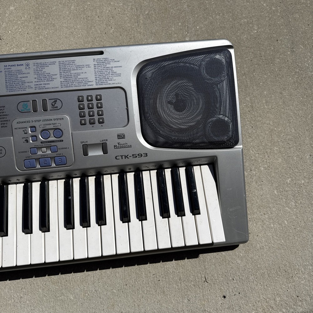 Casio CTK-593 Silver Electronic Keyboard Musical Information System Tested Works