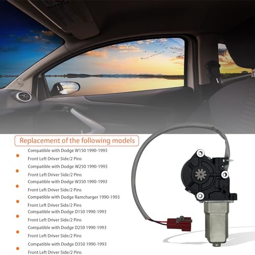 2 pins Front Left Driver Side Power Window Motor Compatible with Dodge W150