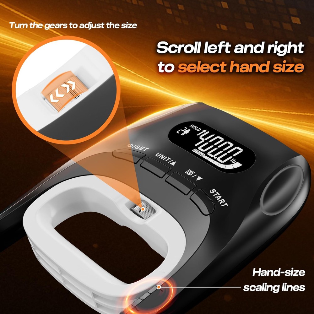 Grip Strength Tester & Trainer 2-in-1 Combo Set-Digital Hand Dynamometer with...