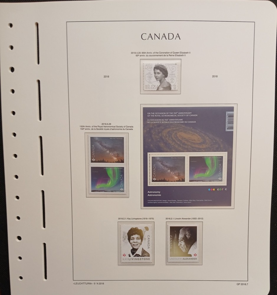 2018 Canada Year Set On Lighthouse/Leuchtturm Hingless Pages