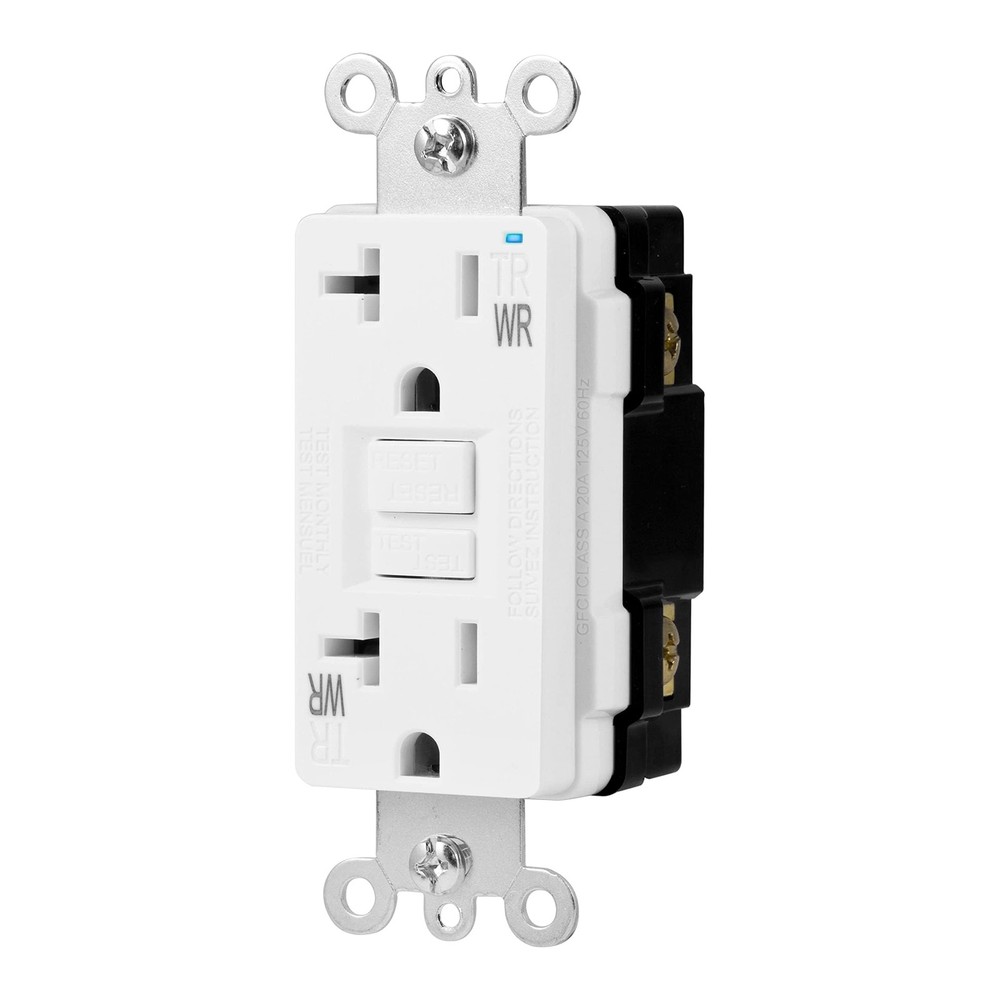 Amazon Basics Weather-Resistant Tamper-Resistant GFCI Receptacle with White