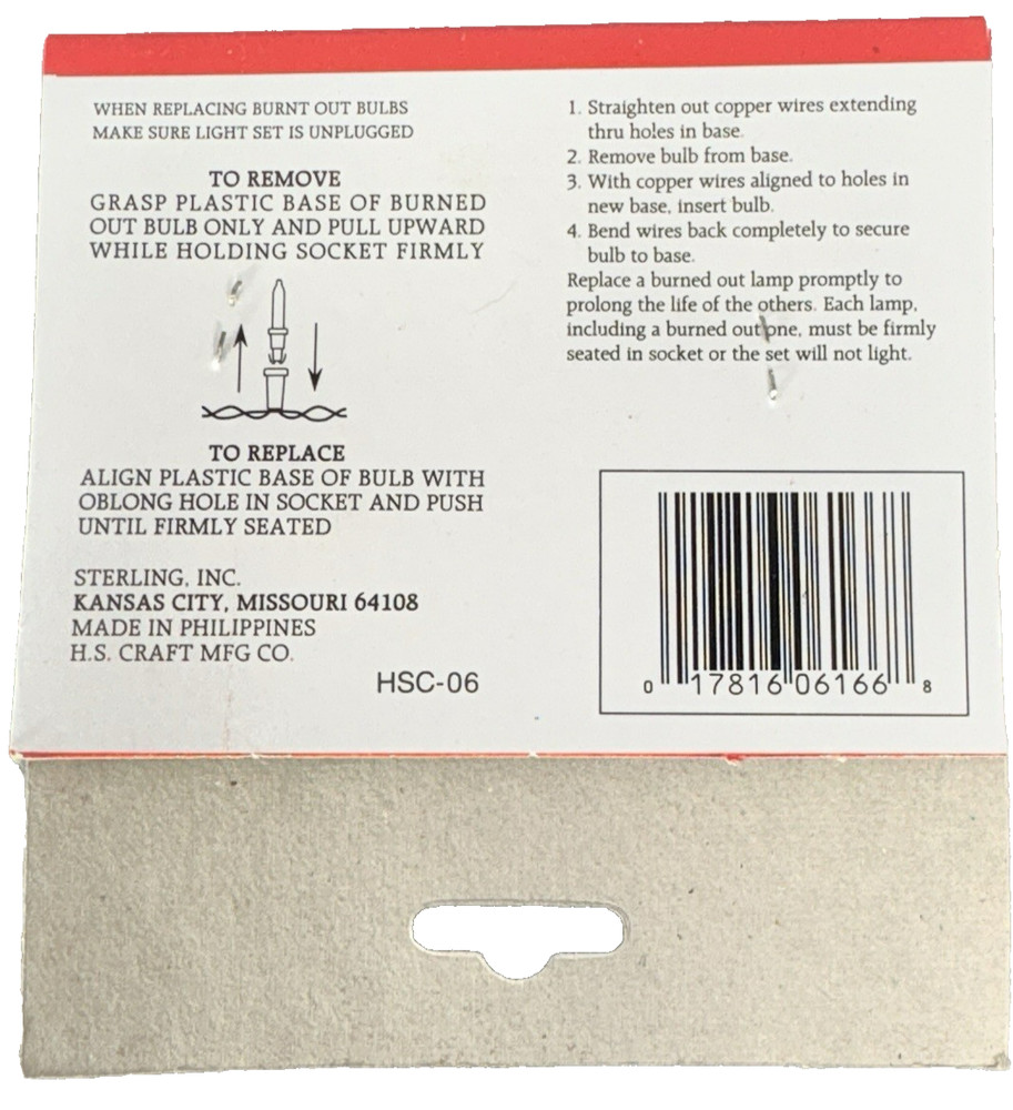 6 volt Christmas Light Bulbs CLEAR Mini for 20 count Light Strings Vintage