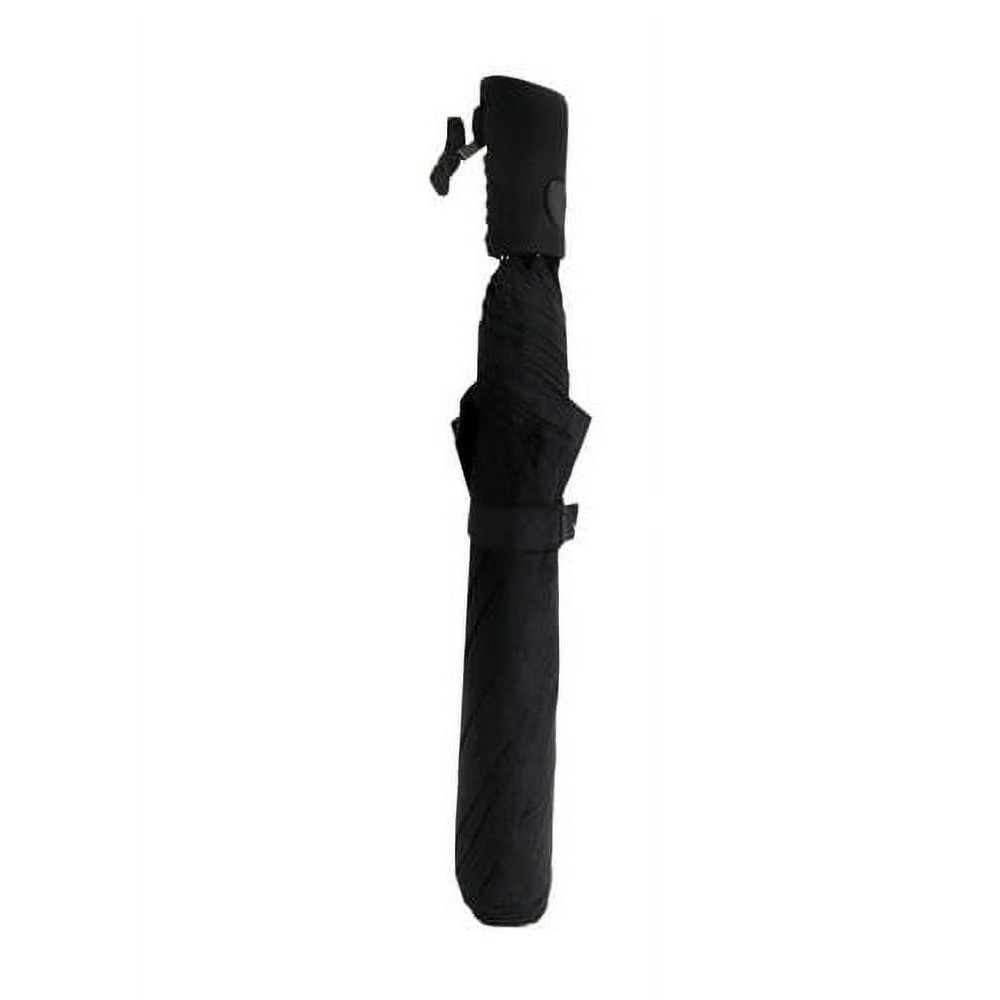 Automatic Open Folding Rain Umbrella Black Windproof Compact Travel Umbrella
