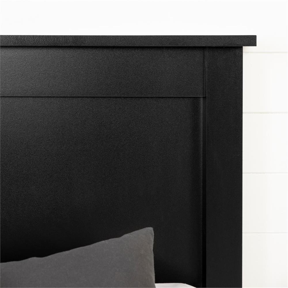 Pemberly Row Transitional Wood Full/Queen Panel Headboard in Black