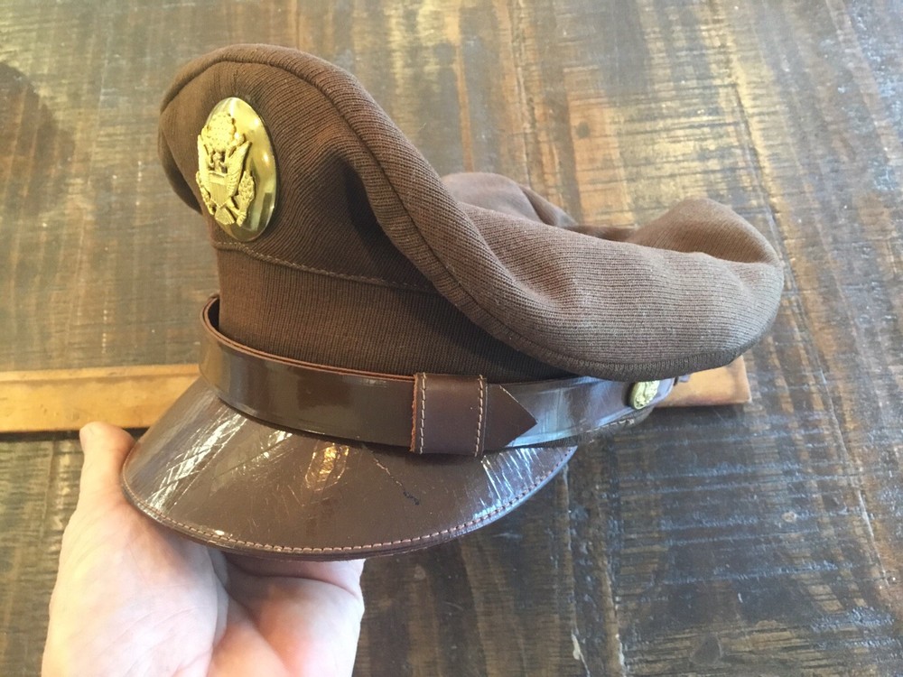 ORIGINAL WWII USAAF ENLISTED CRUSHER VISOR CAP - 6 7/8