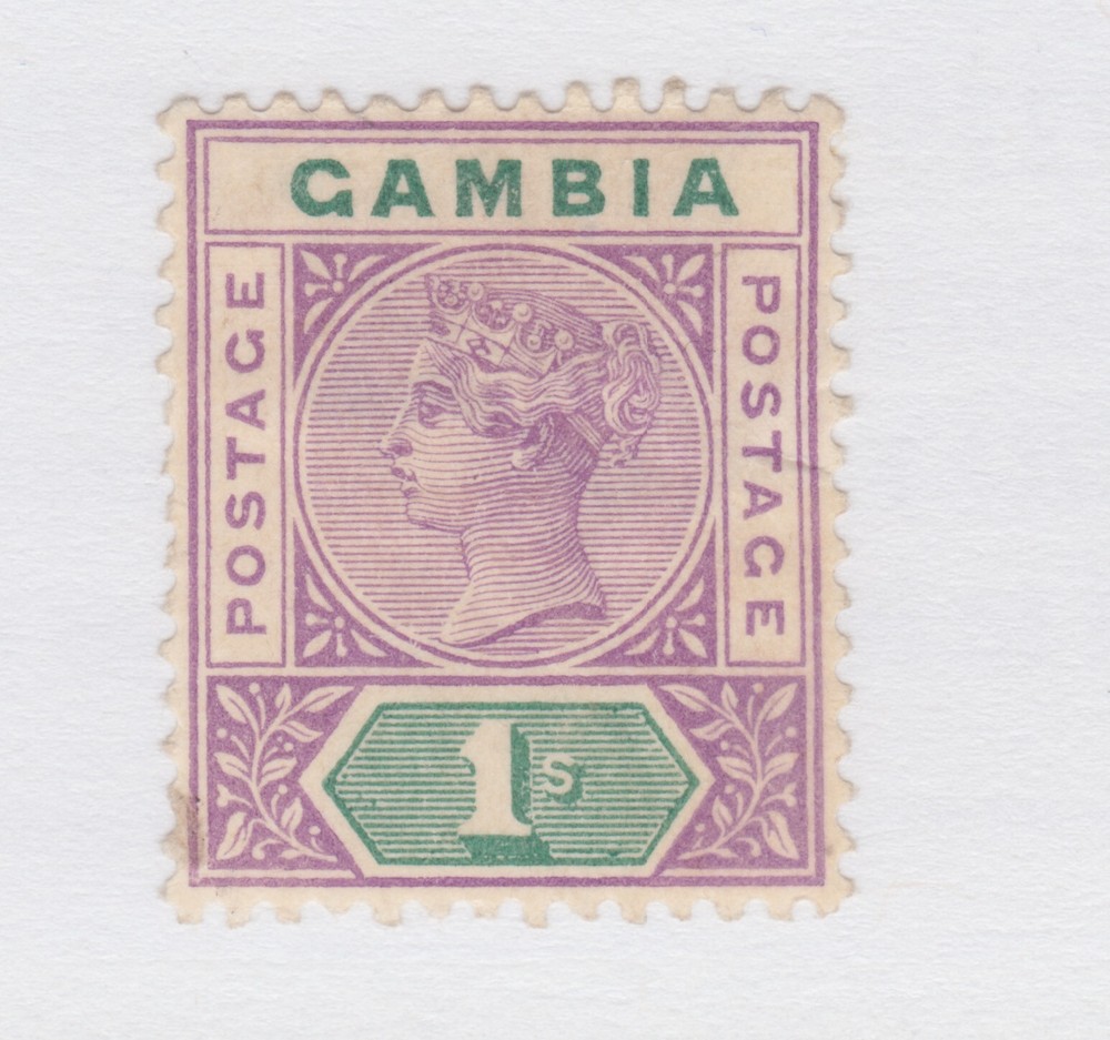 GAMBIA  #27  hinge remnant MINT