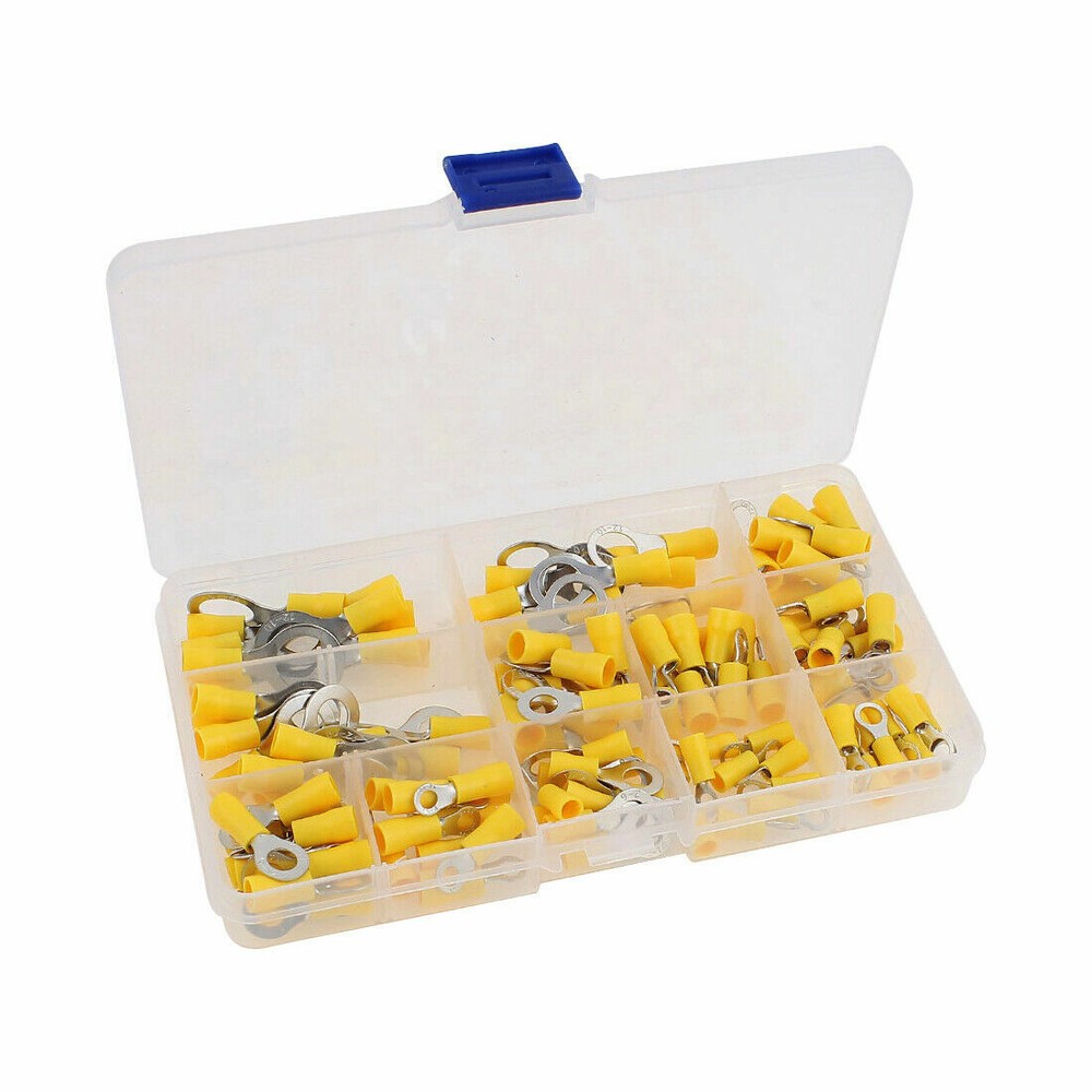 120Pcs Insulated Ring Crimp Terminal Assorted Set Electrical Wiring Connector✦KD