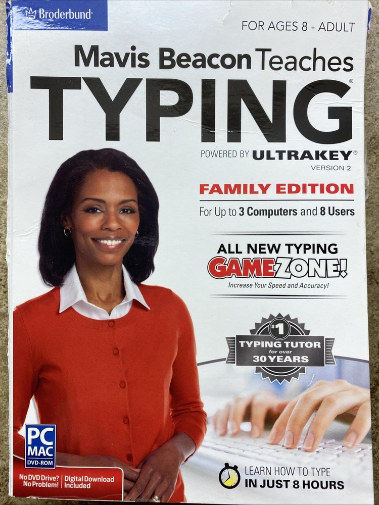 Mavis Beacon Teaches TYPING Family Edition PC Mac Software