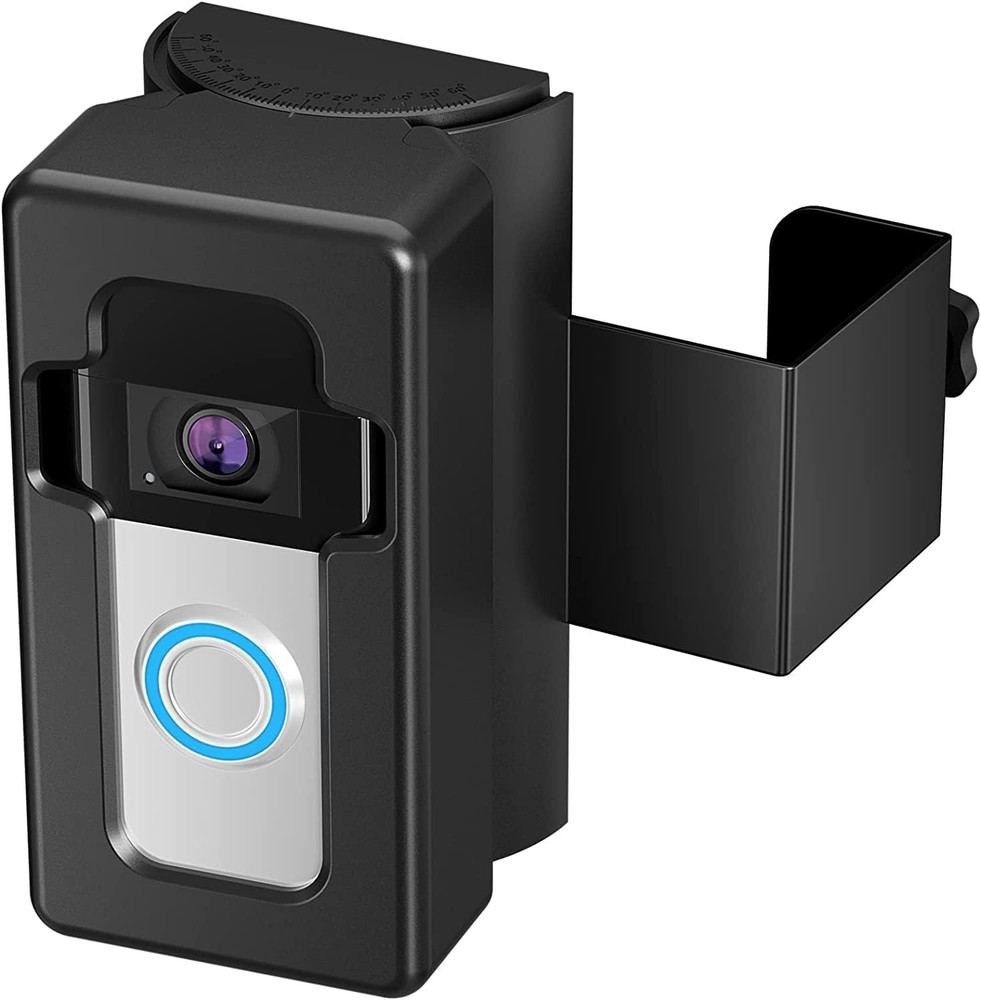 Elegant No-Drill Doorbell Mount: Adjustable 35-45° for Secure Video Coverage