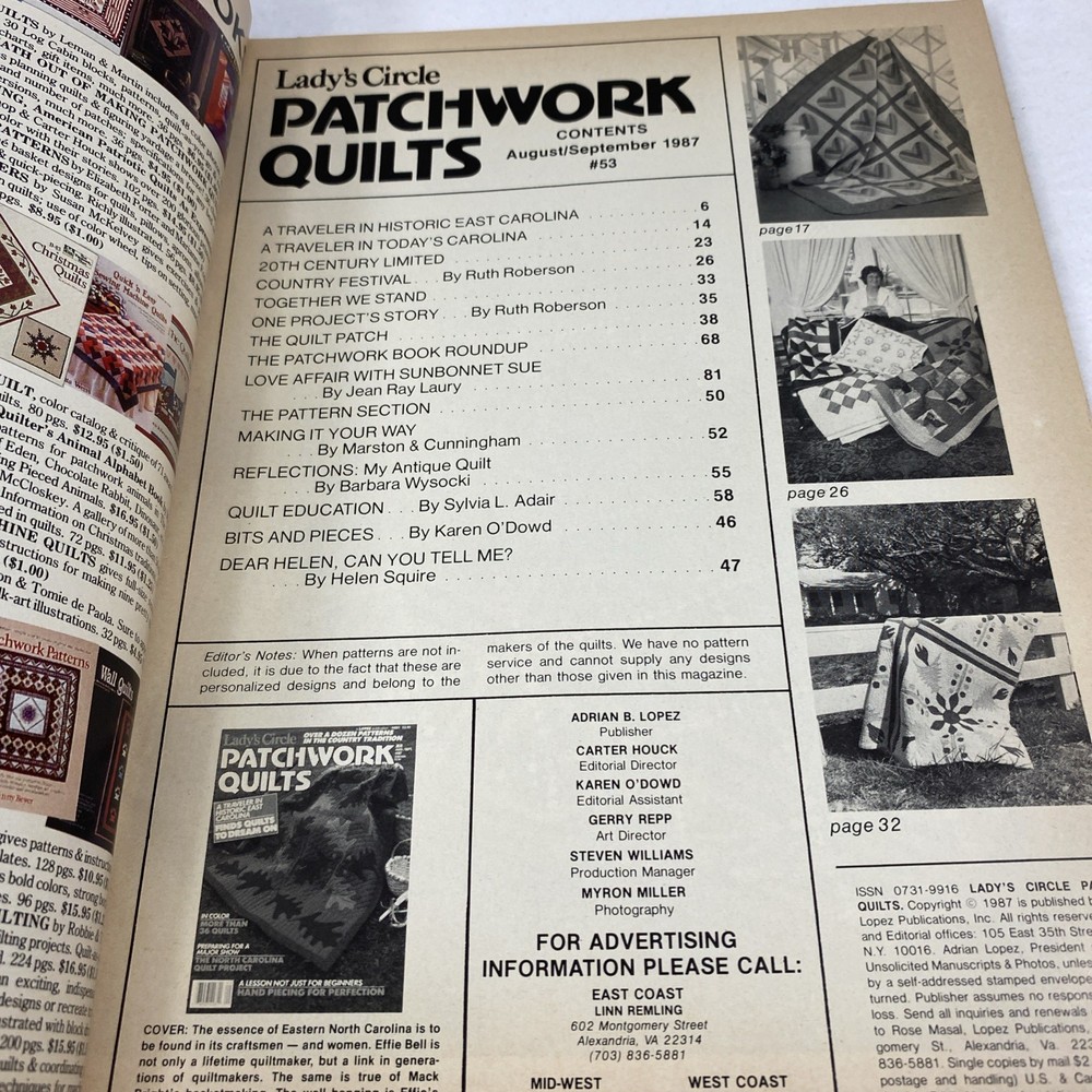 2 Lady's Circle Patchwork Quilts Magazines 1987 Vtg Quilt Patterns