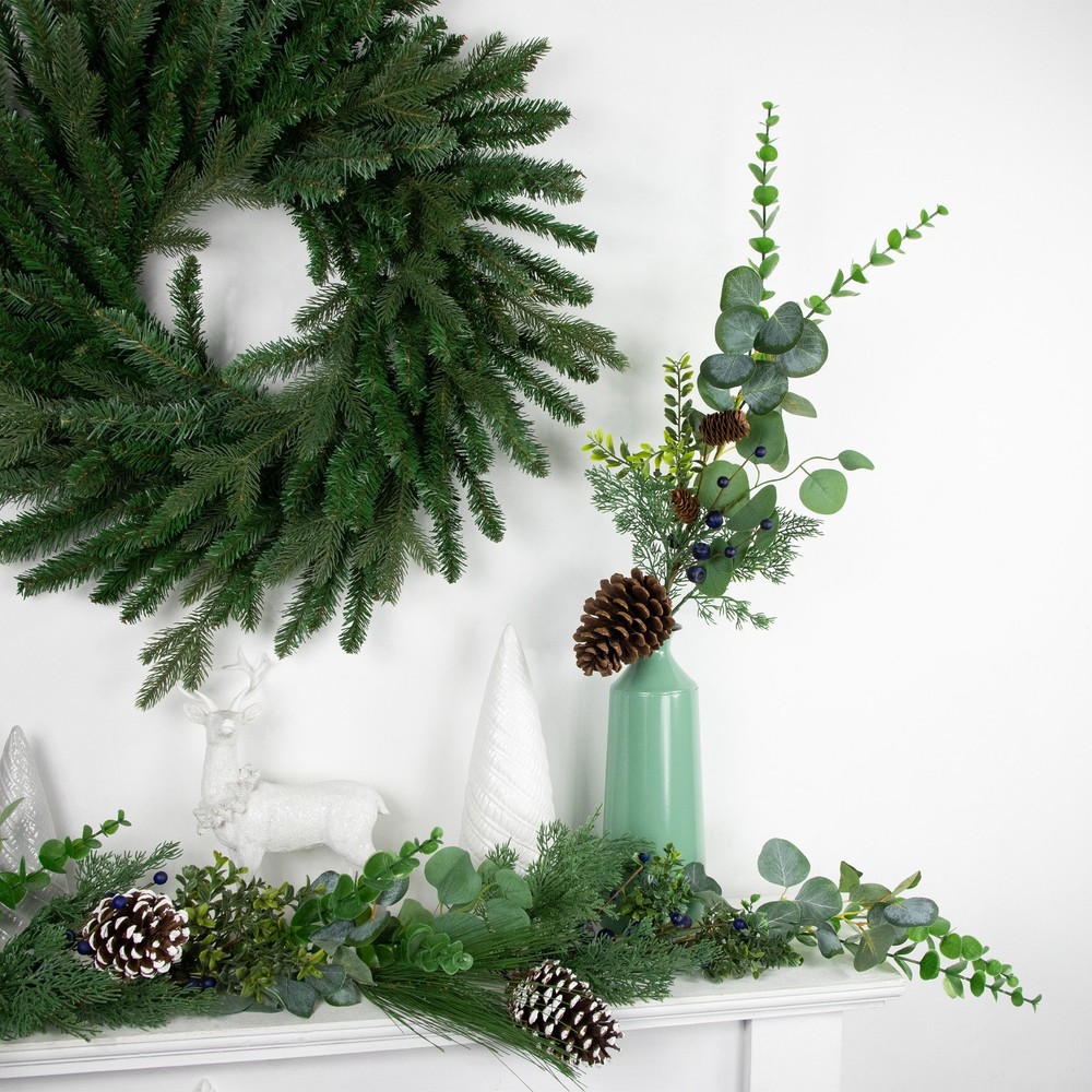 Northlight 30-Inch Blueberry Eucalyptus Pine Artificial Christmas Pick