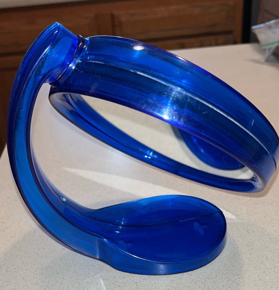 Vintage Space Age Retro Blue Make-Up Rotating Double Sided Mountable Mirror