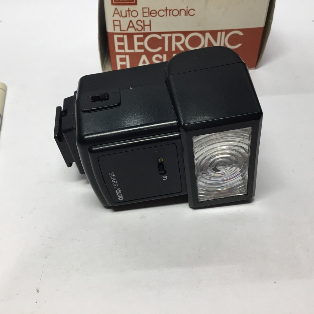 Sears Auto Electronic Flash - Box And Papers Camera Flash.