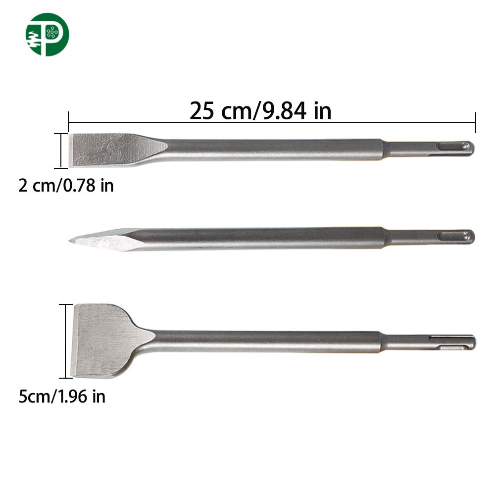 6 Pack SDS Plus Chisel Set Concrete Drill Bits Set Rotary Hammer Bits US