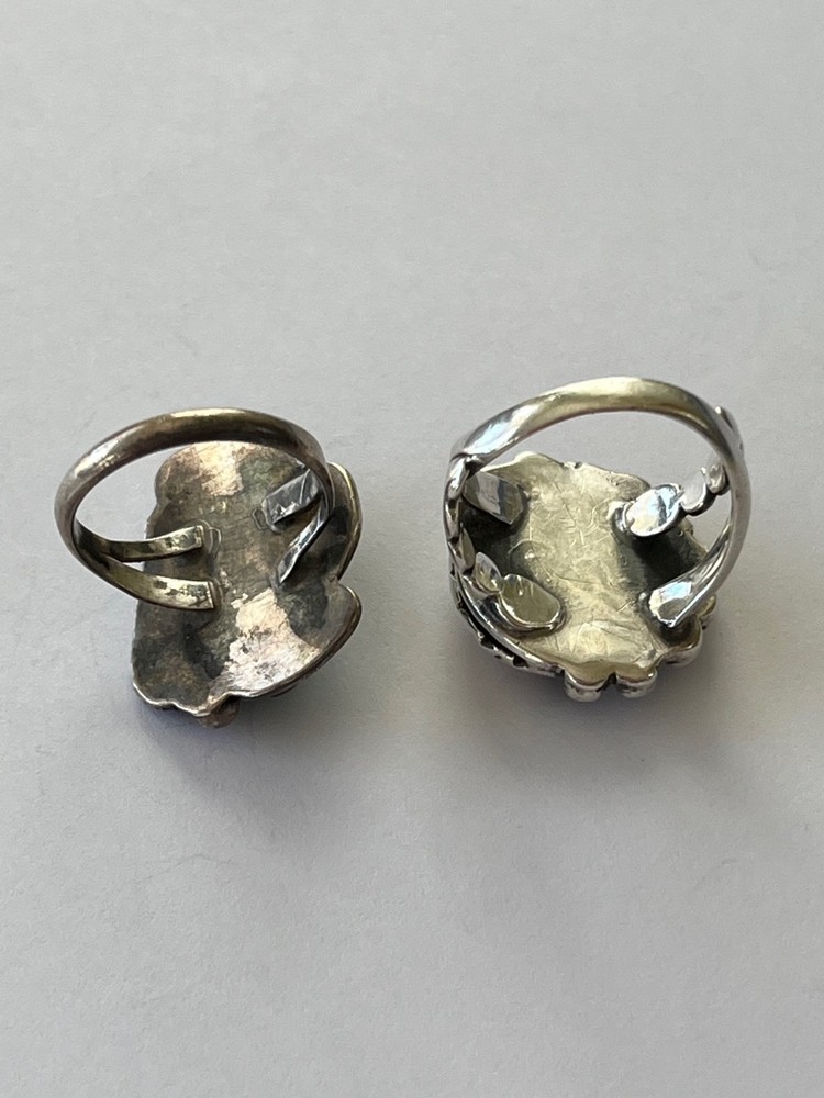 TWO Native American Shadow Feather Rings - Size 7 & 8