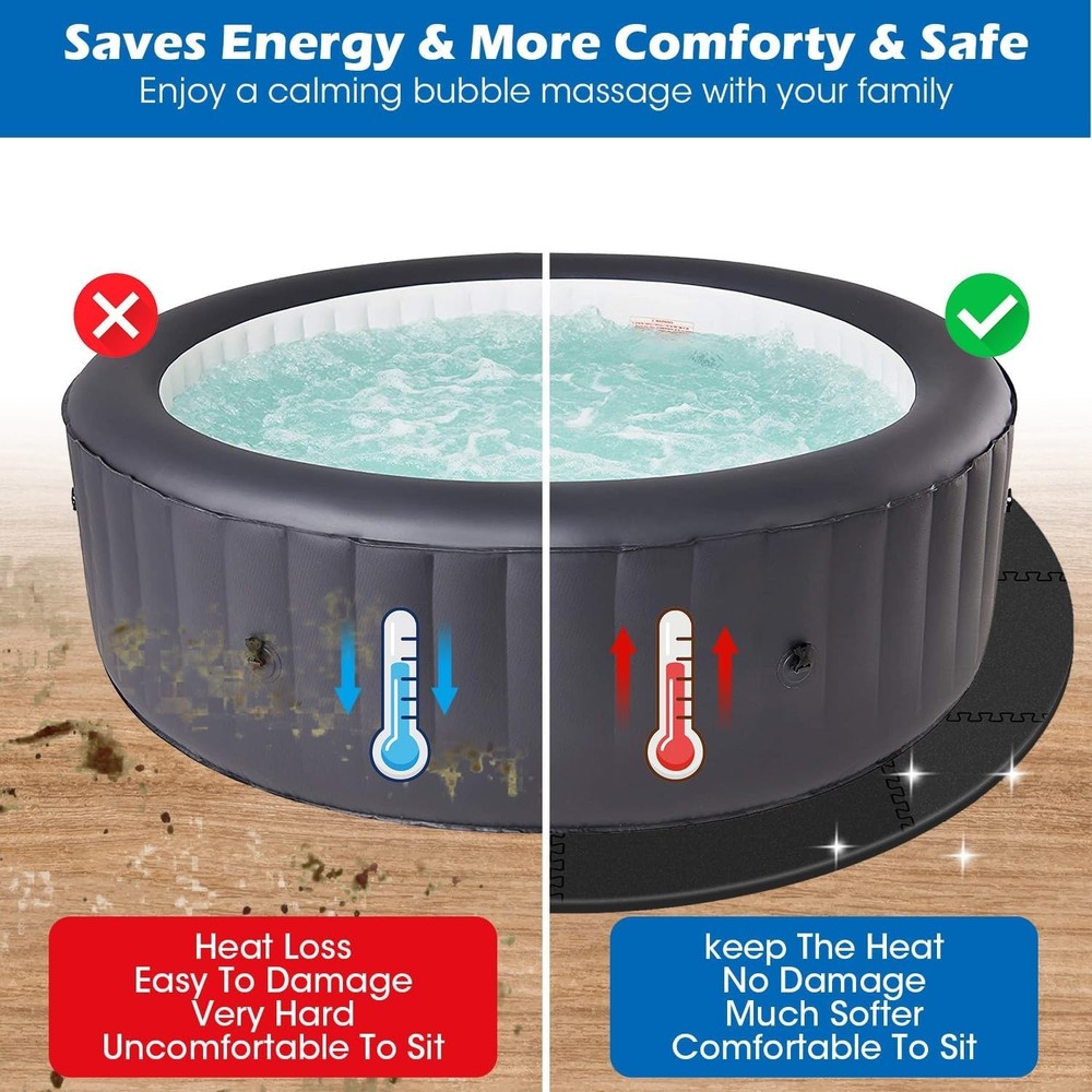 - Extra-Thick Interlocking Hot Tub Protective Pad Spa Pool Foam Insulation Ma...