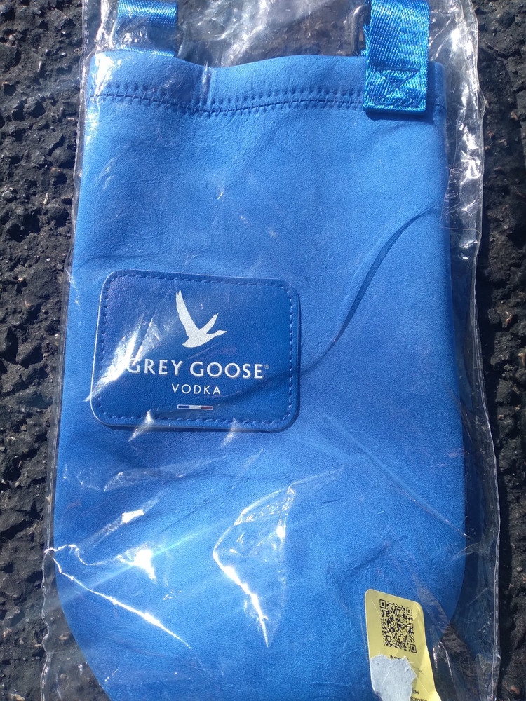 Grey Goose Vodka Bottle Holder Cooler Insulator Blue