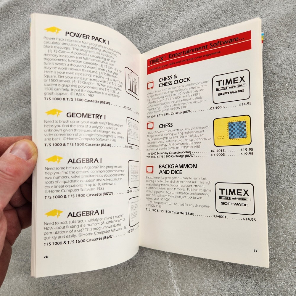 Timex Sinclair 1983 Computer Software Catalog. Winter Issue. Clean Condition