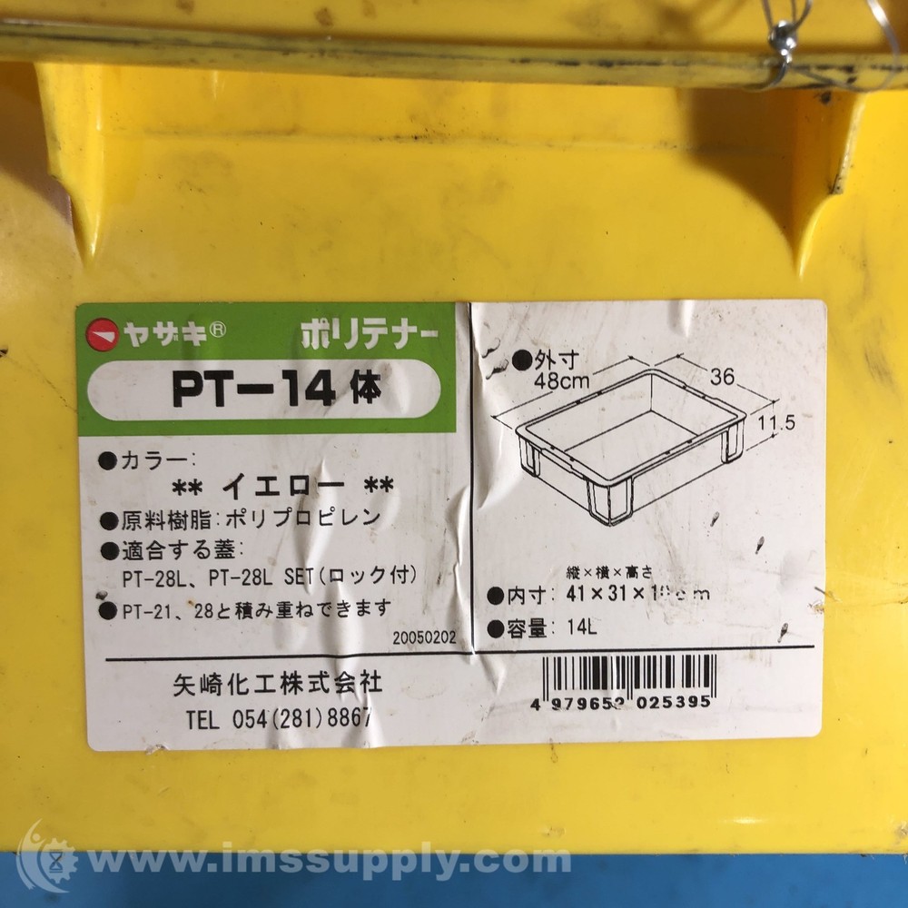 Yazaki PT-14 Yellow Polytainer Storage Container USIP