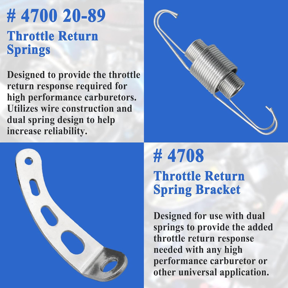 2Sets 4708 Throttle Return Spring Bracket, with 59207 Throttle Return Springs...