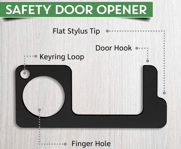 No Touch Door Opener Tool Handheld EDC Germ Key Tool Keychain (1 pack = 2 tools)