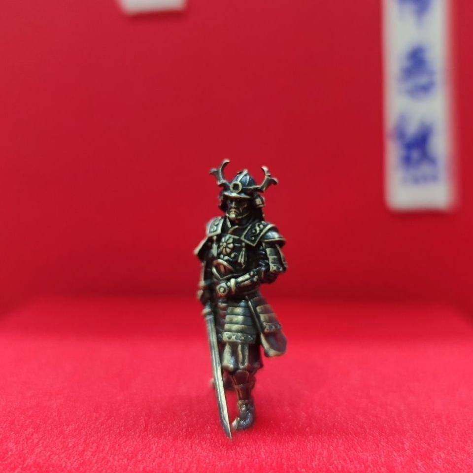 Black Solid Bronze Slash Samurai Ancient Soldier Statue Ornaments Handicraft
