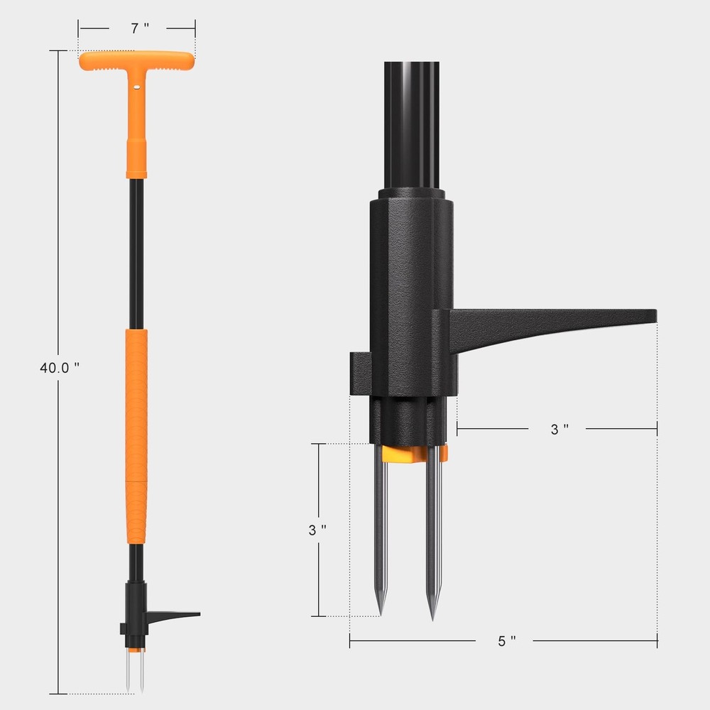 Weed Puller Tool, Fully Stand Up Weeding Tool With 3 Claws Zero Bending and ...