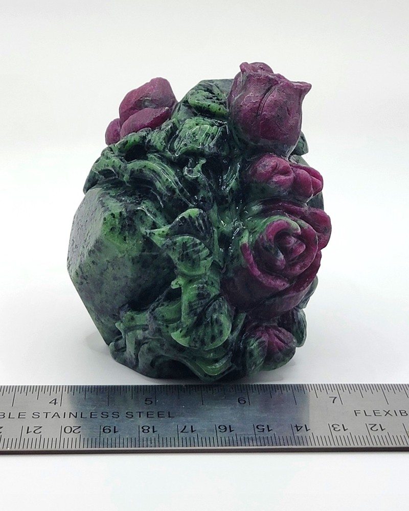 Ruby Zoisite Roses Carving- UV Reactive- WYSIWYG