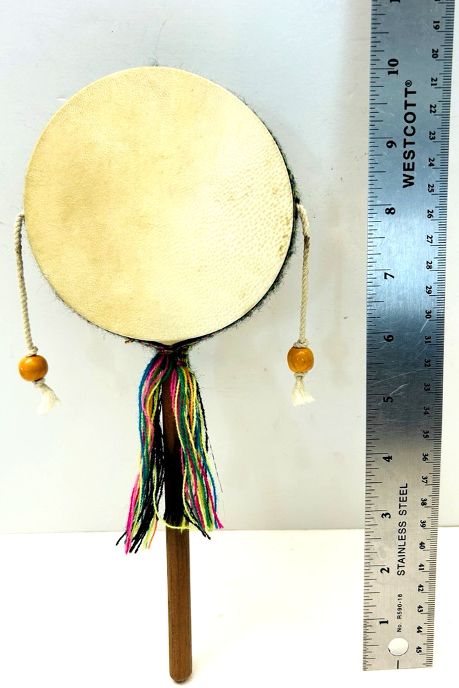 Vintage Hand Made drum (Spin Drum) Indigenous Made in Peru