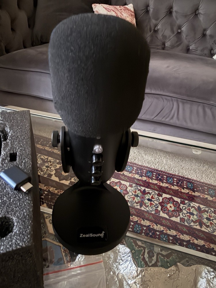 ZealSound K66 USB Studio Microphone Black Noise-Cancelling Plug & Play