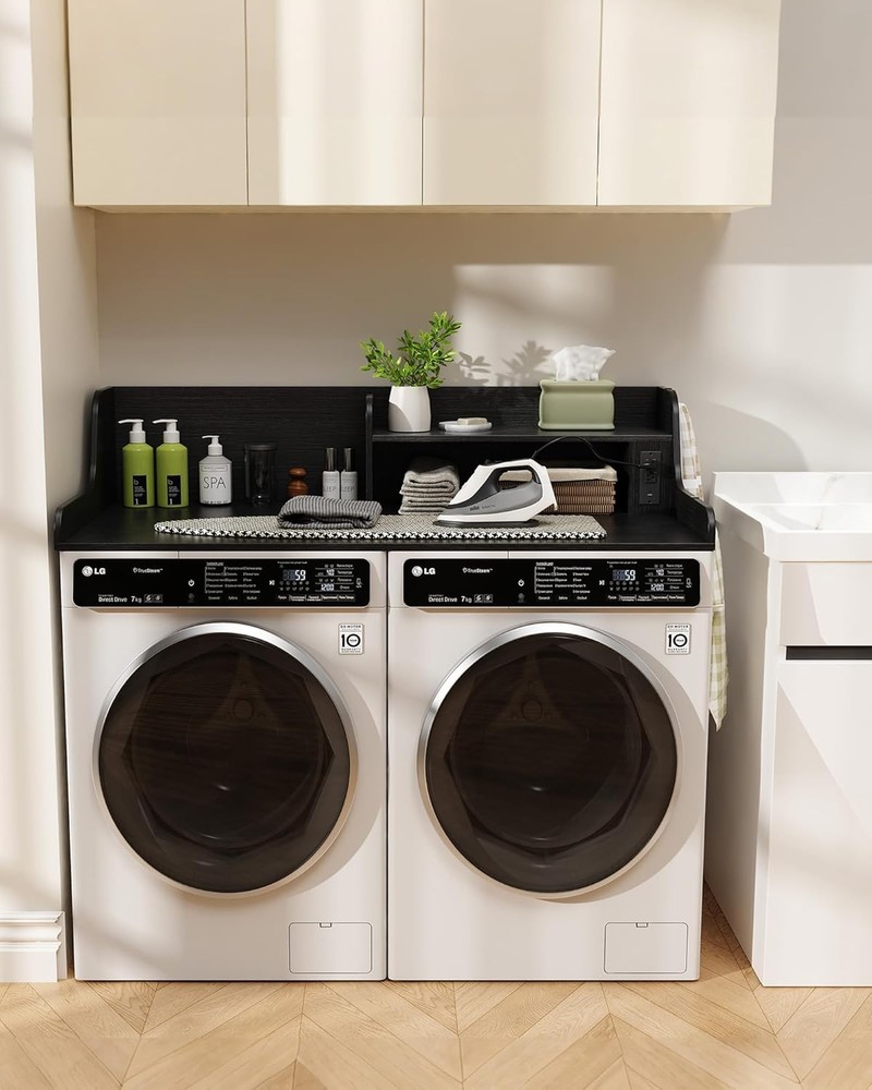 Laundry Countertop 54 Inch with Power Outlet