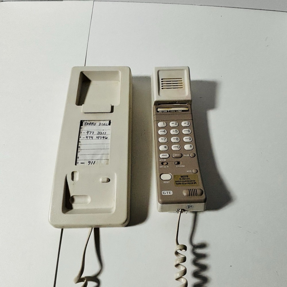 GTE Vintage Beige Wall Mount Push Button Phone Automatic Electric