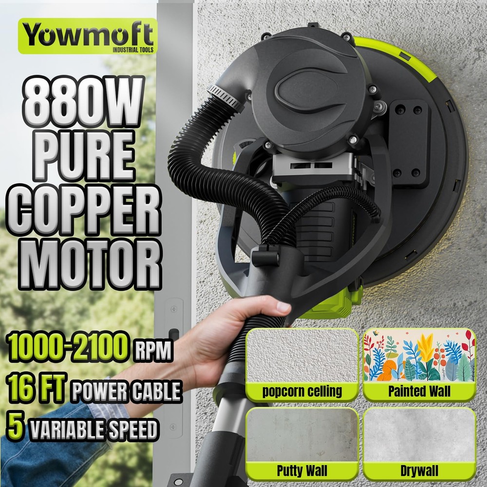 Drywall Sander, W Popcorn Ceiling Removal Tool, Automatic Drywall Sander
