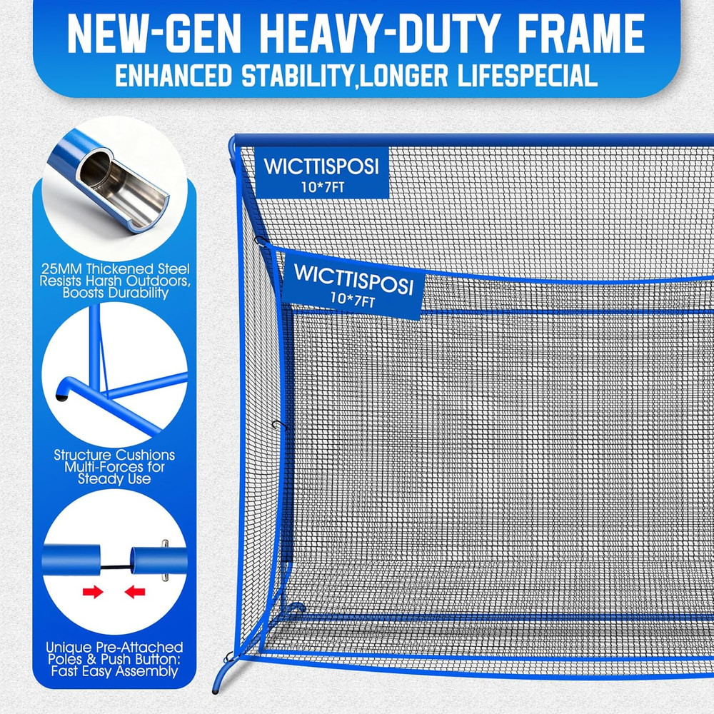 Golf Hitting Net with Extra Striking Net, 10X7Ft/7X7Ft Heavy Duty Golf Practice