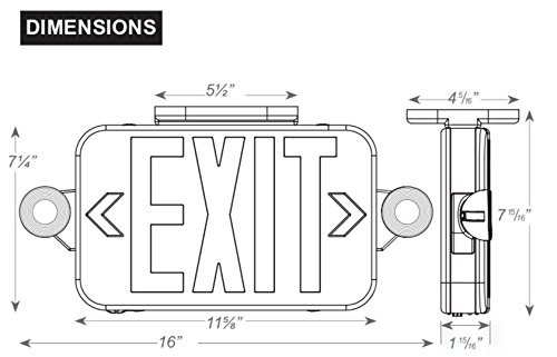 Supreme LED 6 Pack All LED Decorative Red White Exit Sign & Emergency Light C...