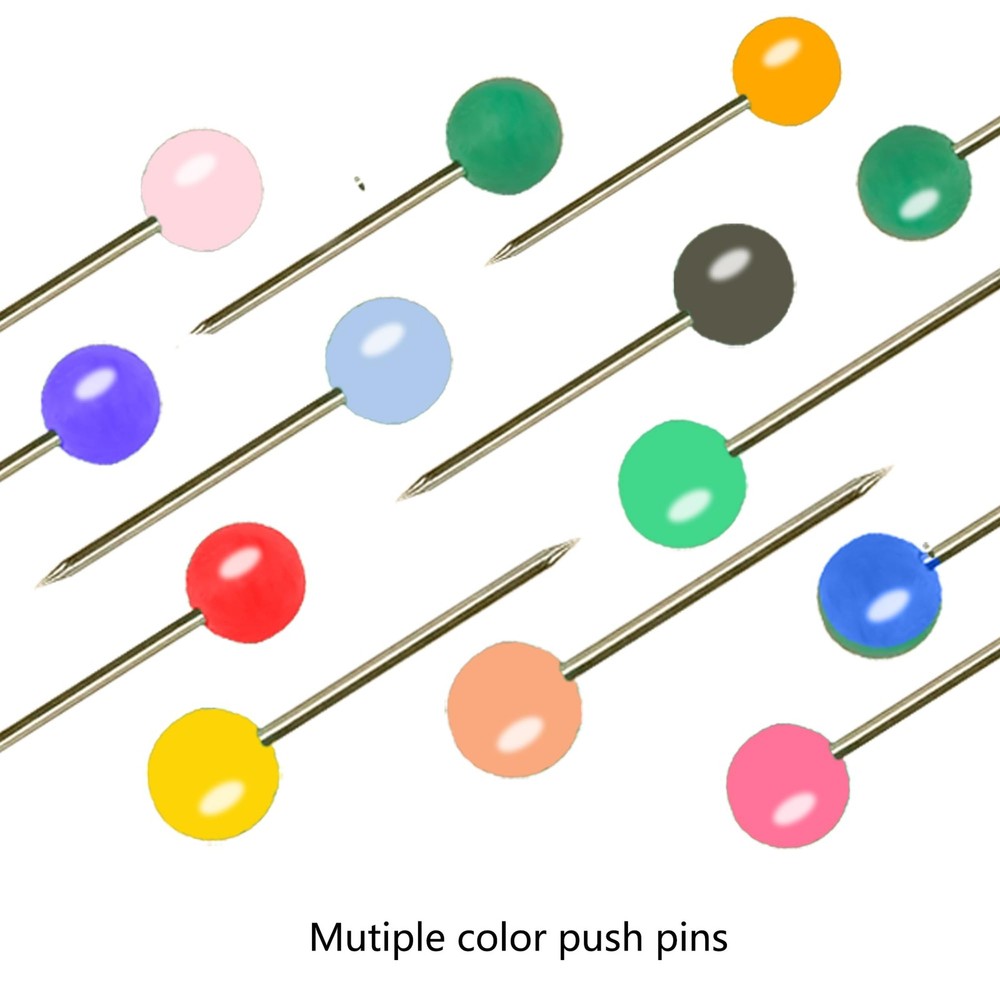 1000 PCS Push Pins Map Tacks,Multi-Color 1/8" Round Head with Silver