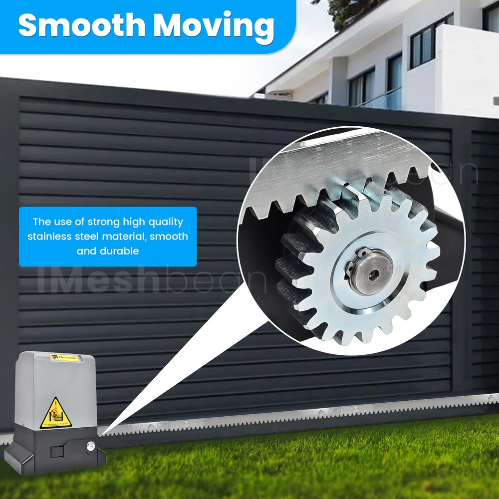 2000-5000LB Automatic Sliding Gate Opener Rack Driven w/2 Remotes &Complete Kit