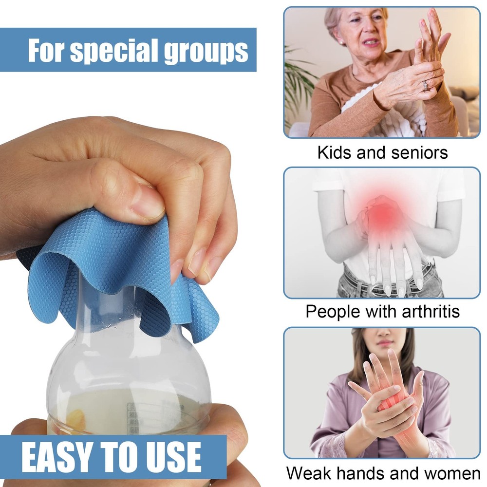4pcs Jar Opener Rubber Multi function Silicone Bottle Opener for Seniors with