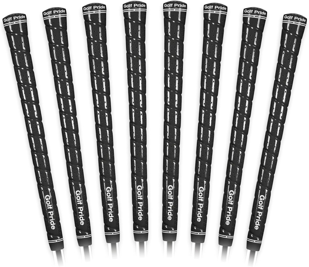 Rubber Golf Grips 8-Pack, Comfortable Midsize with Vibration Dampening Features
