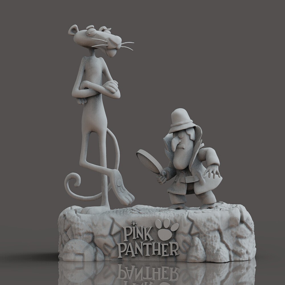 UNPAINTED Pink Panther 3d Printed Model Kit 6" Tall