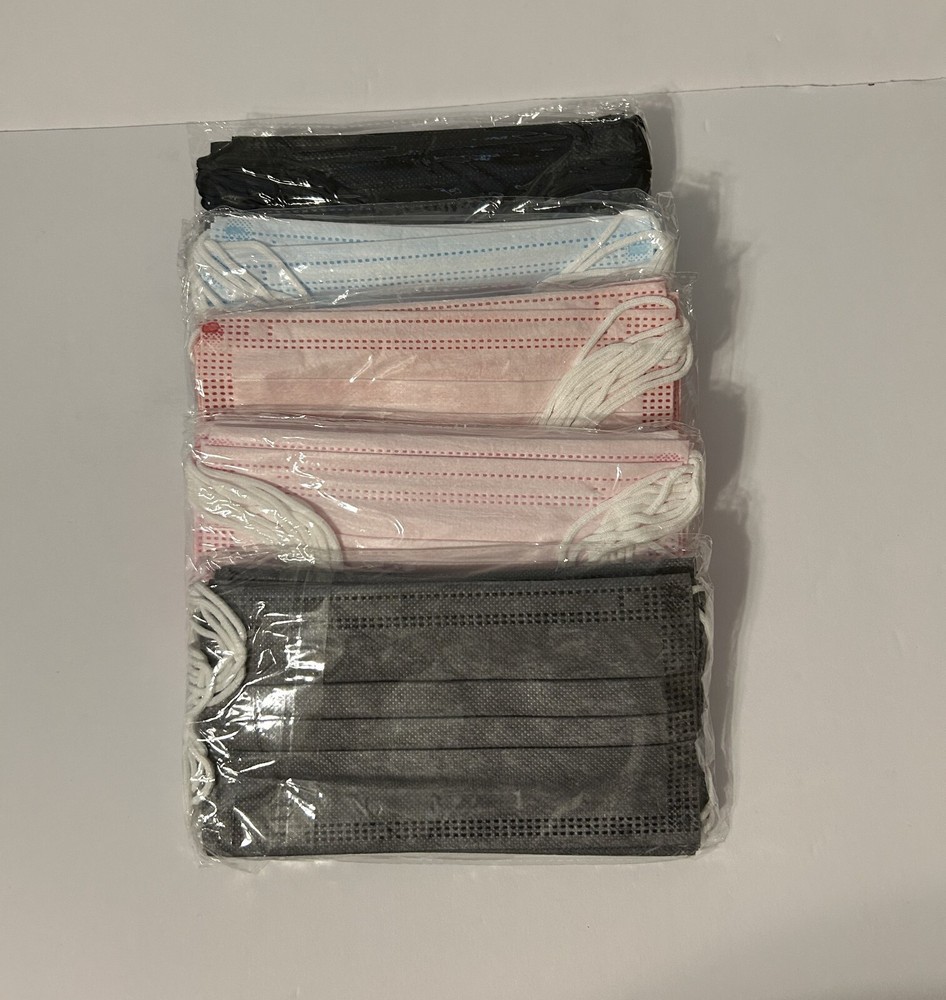 50-pack Multicolored 3-Ply Disposable Face Mask