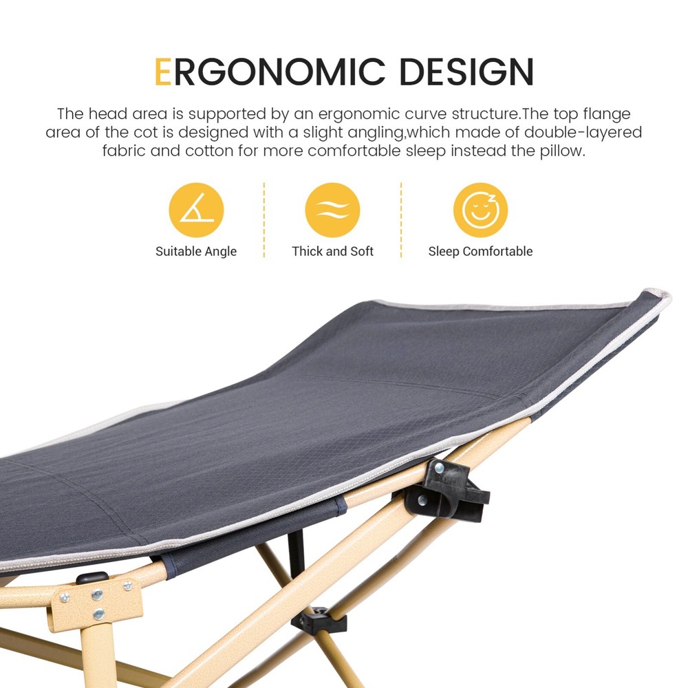 Portable Folding Bed Suitable Camping Cot, Folding Bed Camping Cot, Grey