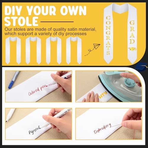 20 Pcs Sublimation Blank Graduation Stole Sash Plain Honor Class Graduation