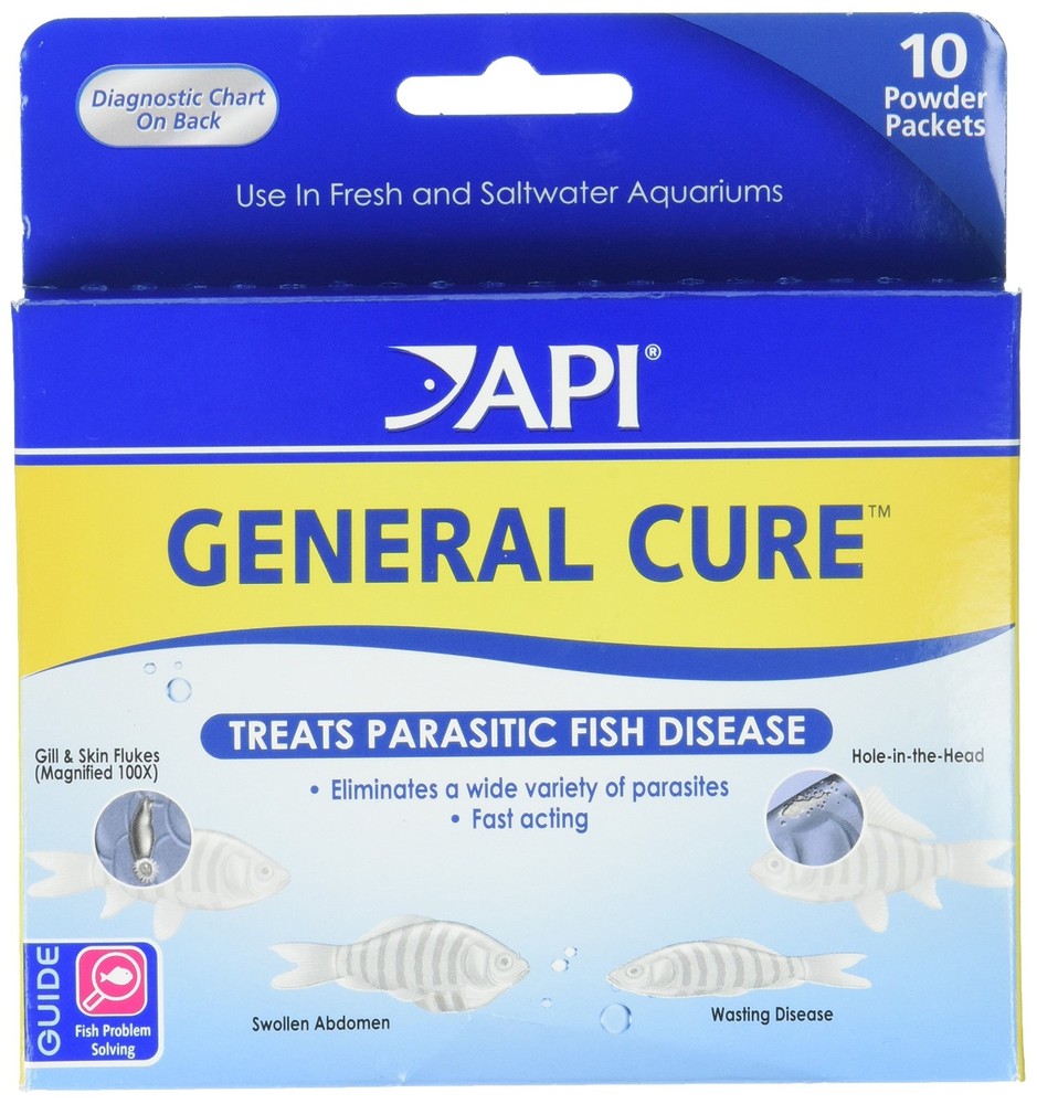 API GENERAL CURE Freshwater and Saltwater Fish Powder 1 Box, Multi-colored