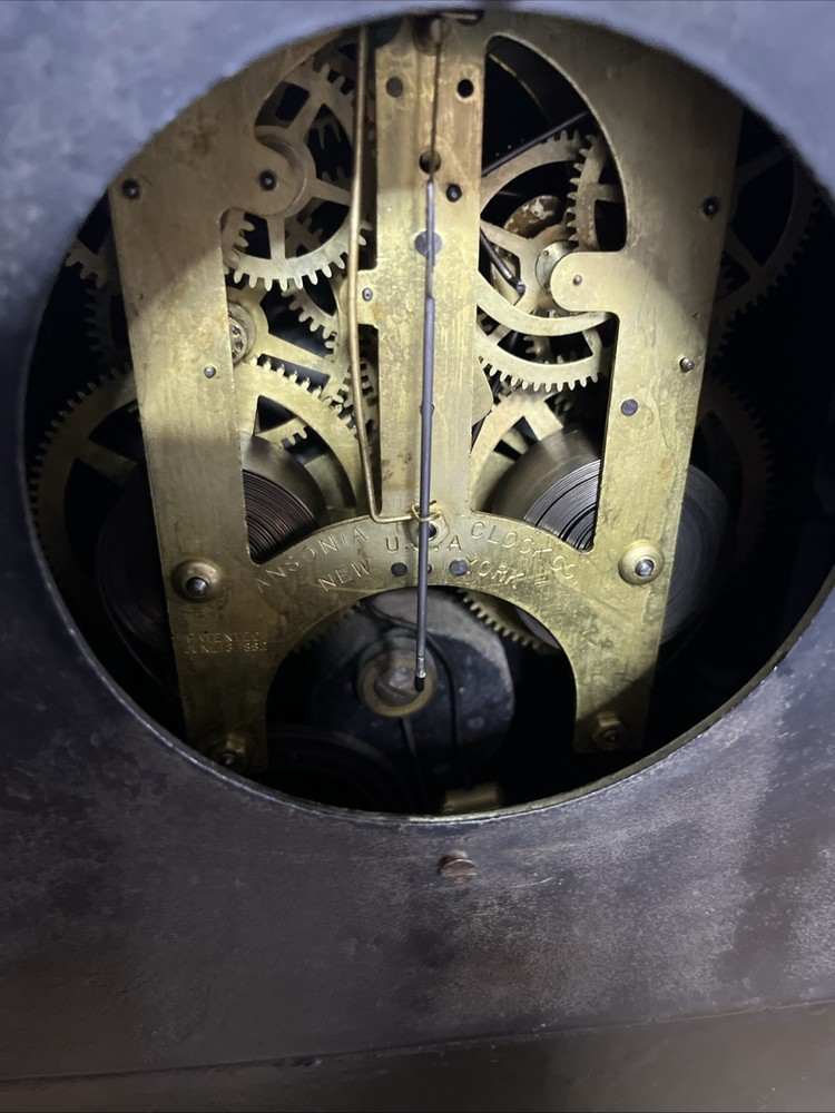 Antique Ansonia Iron Mantel Clock