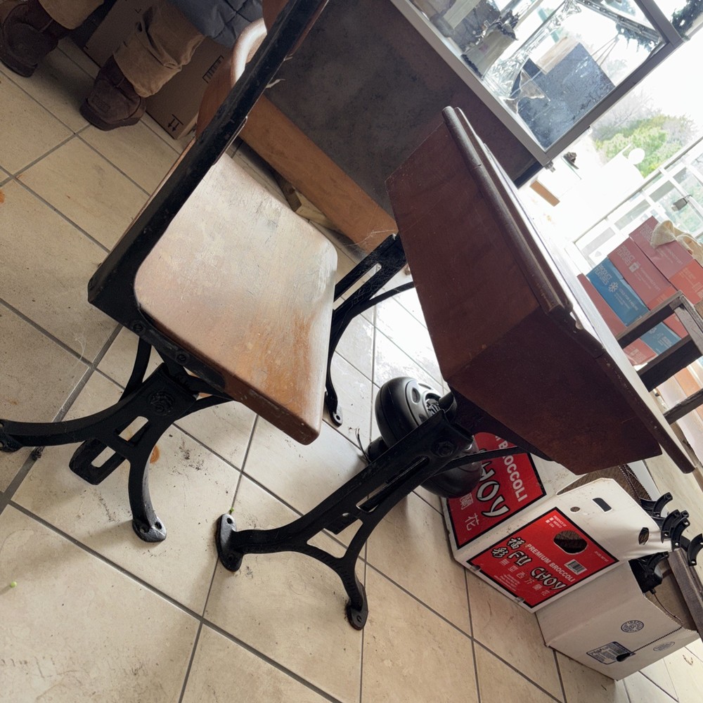 antique school desk