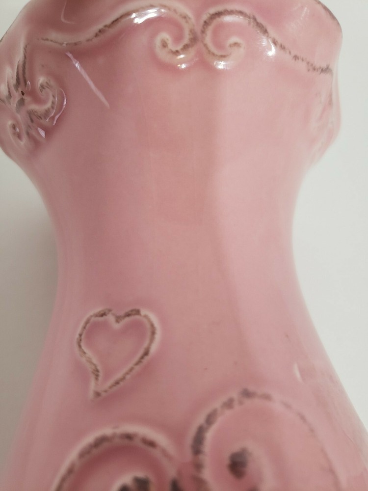 Valentine Pink ceramic vase Hearts Springtime