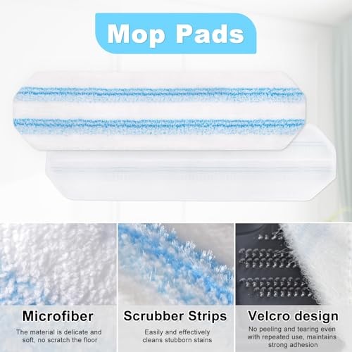 Mop Replacement Pads for OCedar H2prO Flat Mop System, 3 Pack Mop Pads for
