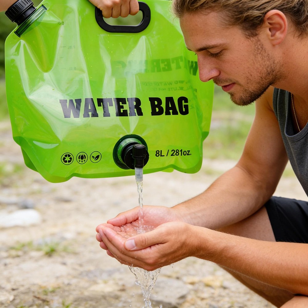Camping Water Container 8L Leakproof Foldable Pouch Water Container